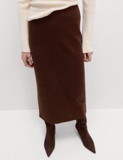 Cotton Blend Cosy Midi Pencil Skirt