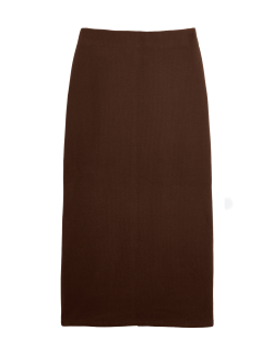 Cotton Blend Cosy Midi Pencil Skirt