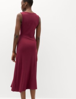 Cotton Rich Ribbed Midi Column Dress