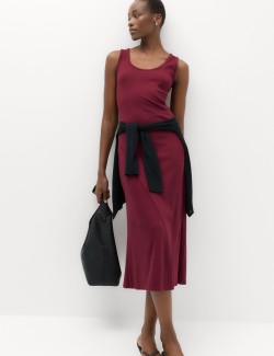 Cotton Rich Ribbed Midi Column Dress