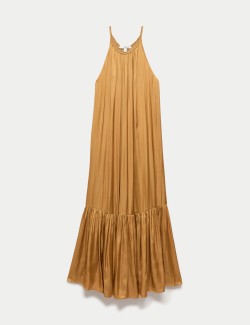 Round Neck Midaxi Tiered Dress
