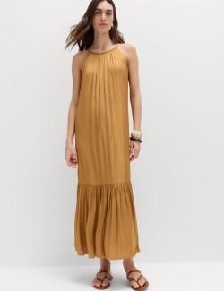 Round Neck Midaxi Tiered Dress