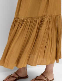 Round Neck Midaxi Tiered Dress