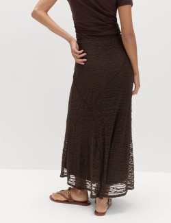 Jersey Textured Midaxi Straight Slip Skirt