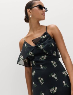 Floral Scarf Detail Midaxi Cami Dress