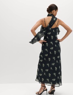 Floral Scarf Detail Midaxi Cami Dress