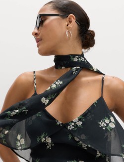 Floral Scarf Detail Midaxi Cami Dress