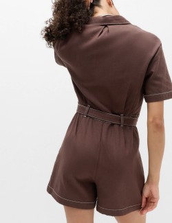 Pure Cotton Button Front Playsuit