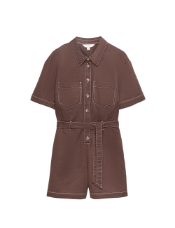Pure Cotton Button Front Playsuit