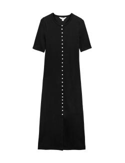 Cotton Rich Ribbed Midi Column Dress