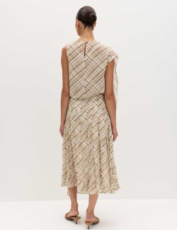 Checked Drape Detail Top