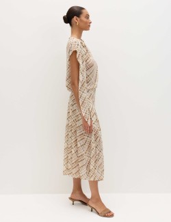 Checked Drape Detail Top