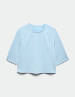 Modal Blend Sand Wash Oversized Crop Sweatshirt