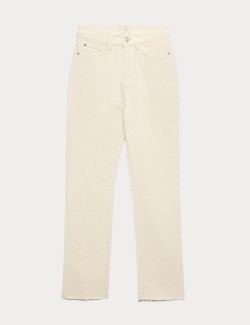 High Waisted Frayed Kickflare Jeans