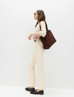 High Waisted Frayed Kickflare Jeans