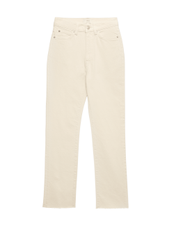 High Waisted Frayed Kickflare Jeans