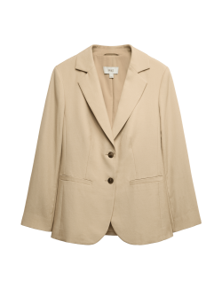 Lyocell Rich Single Breasted Blazer with Linen
