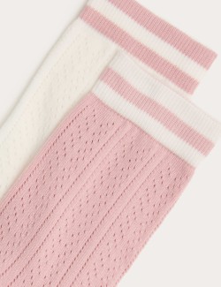 2 Pack Cotton Rich Sports Stripe Crew Socks