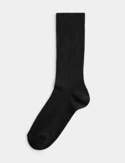 All Over Ribbed Ankle High Socks