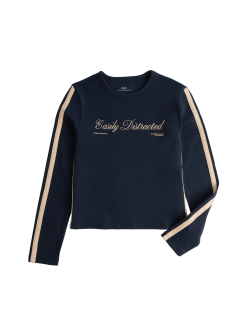 Cotton Rich Easily Distracted Slogan Top (6-16 Yrs)
