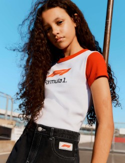 Formula 1® Fitted Crop T-Shirt (6-16 Yrs).