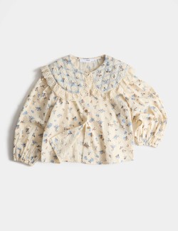 Pure Cotton Ditsy Floral Blouse (2-8 Yrs)