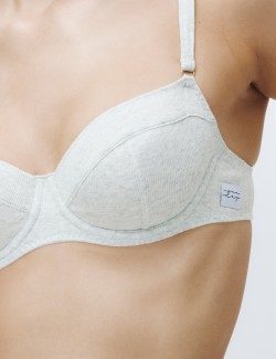 Juni Cotton Rib Wired Balconette Bra (A-E)