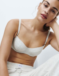 Juni Cotton Rib Wired Balconette Bra (A-E)