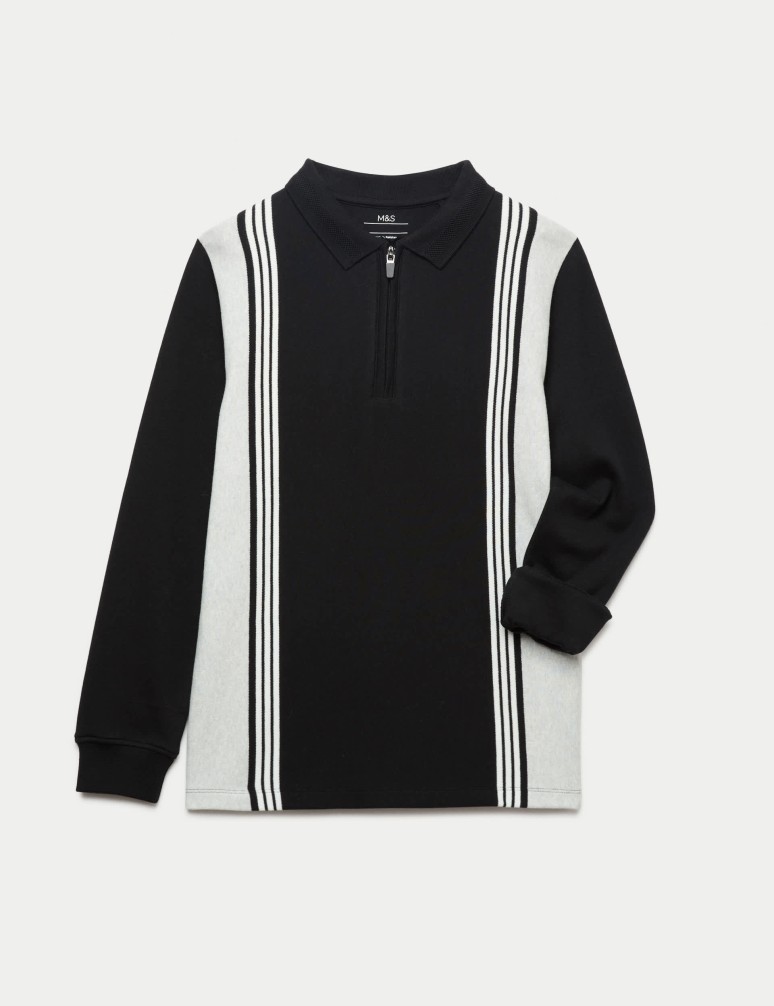 Pure Cotton Long Sleeve Polo Shirt (2-16 Yrs)