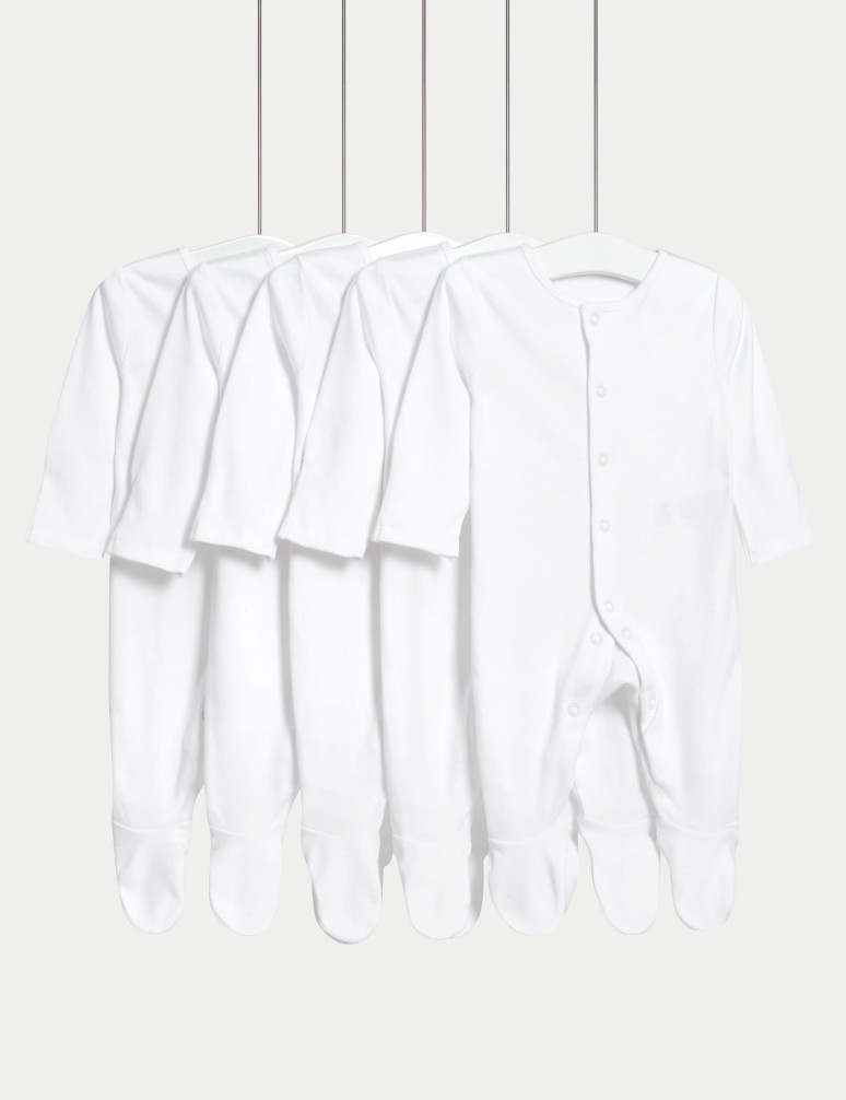 5 Pack Pure Cotton Sleepsuits (5lbs-3 Yrs)