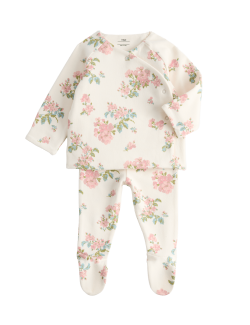 Dvoudílný žerzejový outfit s vysokým podílem bavlny (3,2 kg – 12 měsíců)