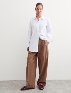 Pure Cotton Ruffle Detail Relaxed Shirt