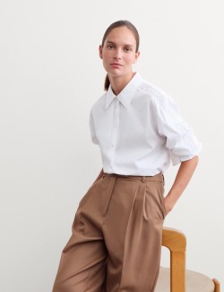 Pure Cotton Ruffle Detail Relaxed Shirt