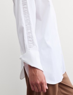 Pure Cotton Ruffle Detail Relaxed Shirt
