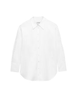 Pure Cotton Ruffle Detail Relaxed Shirt