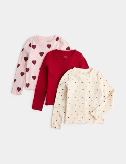 3 Pack Cotton Rich Heart Tops (2-10 Yes)