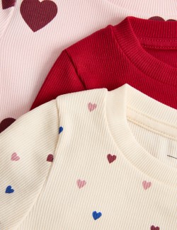 3 Pack Cotton Rich Heart Tops (2-10 Yes)