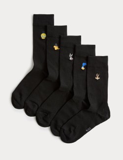 5 Pack Cotton Rich Looney Tunes™ Socks