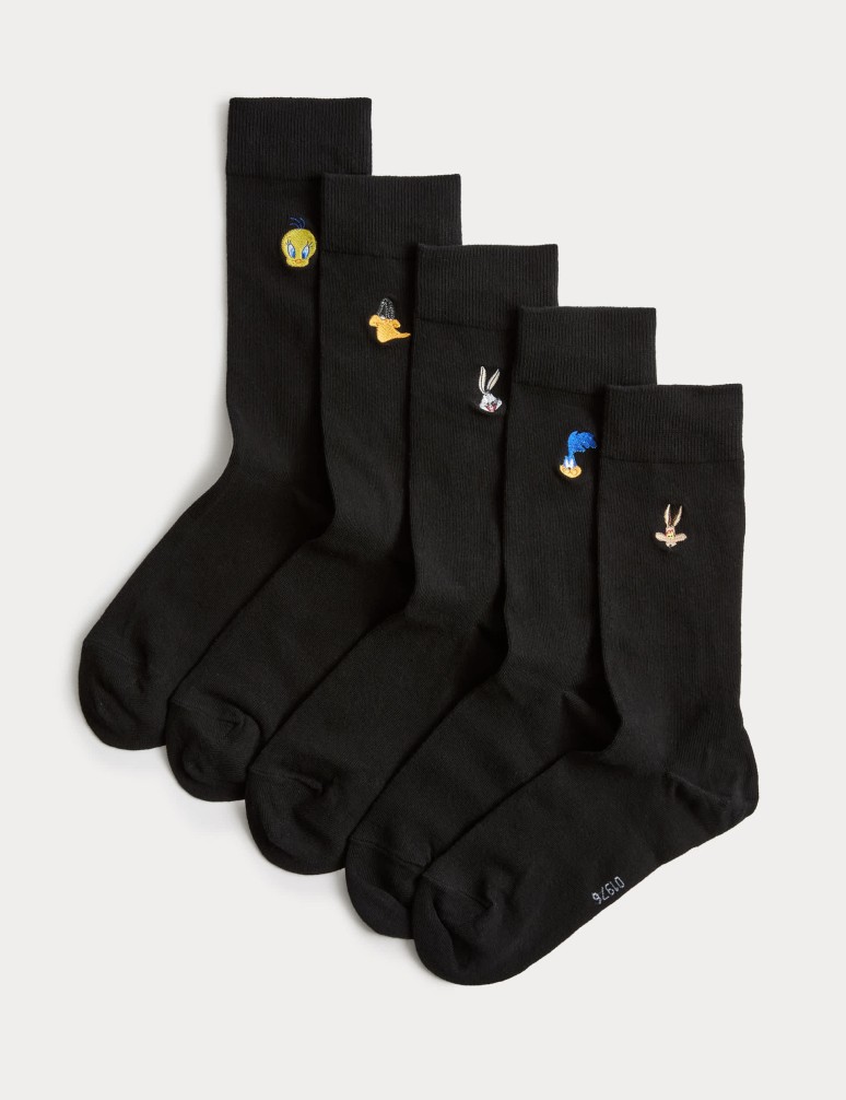 5 Pack Cotton Rich Looney Tunes™ Socks