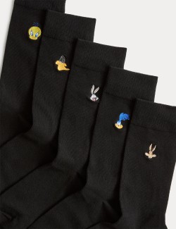 5 Pack Cotton Rich Looney Tunes™ Socks
