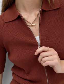 Kardigan s límečkem, se zapínáním na zip a úzkým střihem