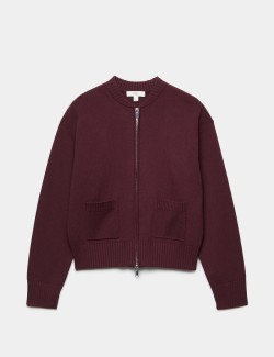 Pletený kardigan ve stylu bomber na zip