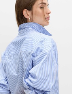 Pure Cotton Striped Oversized Shirt