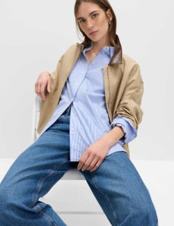 Pure Cotton Striped Oversized Shirt