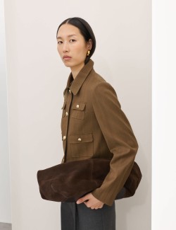 Cotton Blend Twill Cropped Jacket