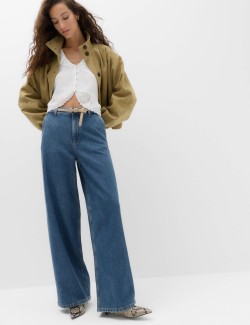 High Waisted Smart Wide Leg Jeans