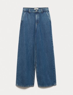 High Waisted Smart Wide Leg Jeans
