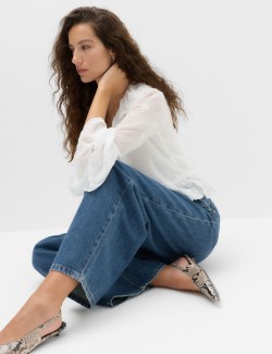 High Waisted Smart Wide Leg Jeans