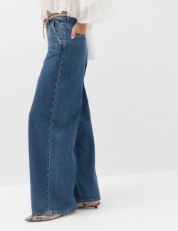 High Waisted Smart Wide Leg Jeans