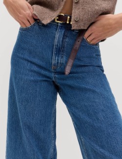 High Waisted Wide Leg Cropped Jeans